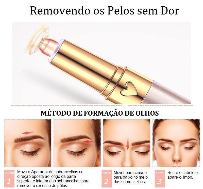 Caneta Depiladora Sobrancelha Buço e Nariz Indolor